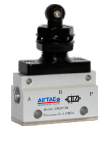 AIRTAC MANUAL VALVES, CM3 SERIES VERTICAL TYPE&lt;BR&gt;COMPACT 3 WAY 2 POSITION N.C, M5 PORTS
